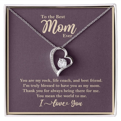 Best Mom Ever Necklace, Mom Gift from Son/Daughter, Mother's Day Gift 14k White Gold Finish Two-Toned Box  - HolidayShoppingFinds