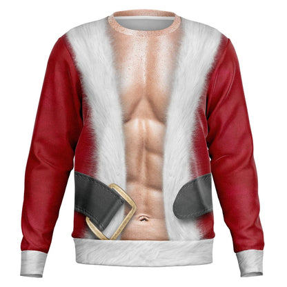 Fit Santa Ugly Christmas Sweatshirt Funny Xmas Mens Sweater    - HolidayShoppingFinds