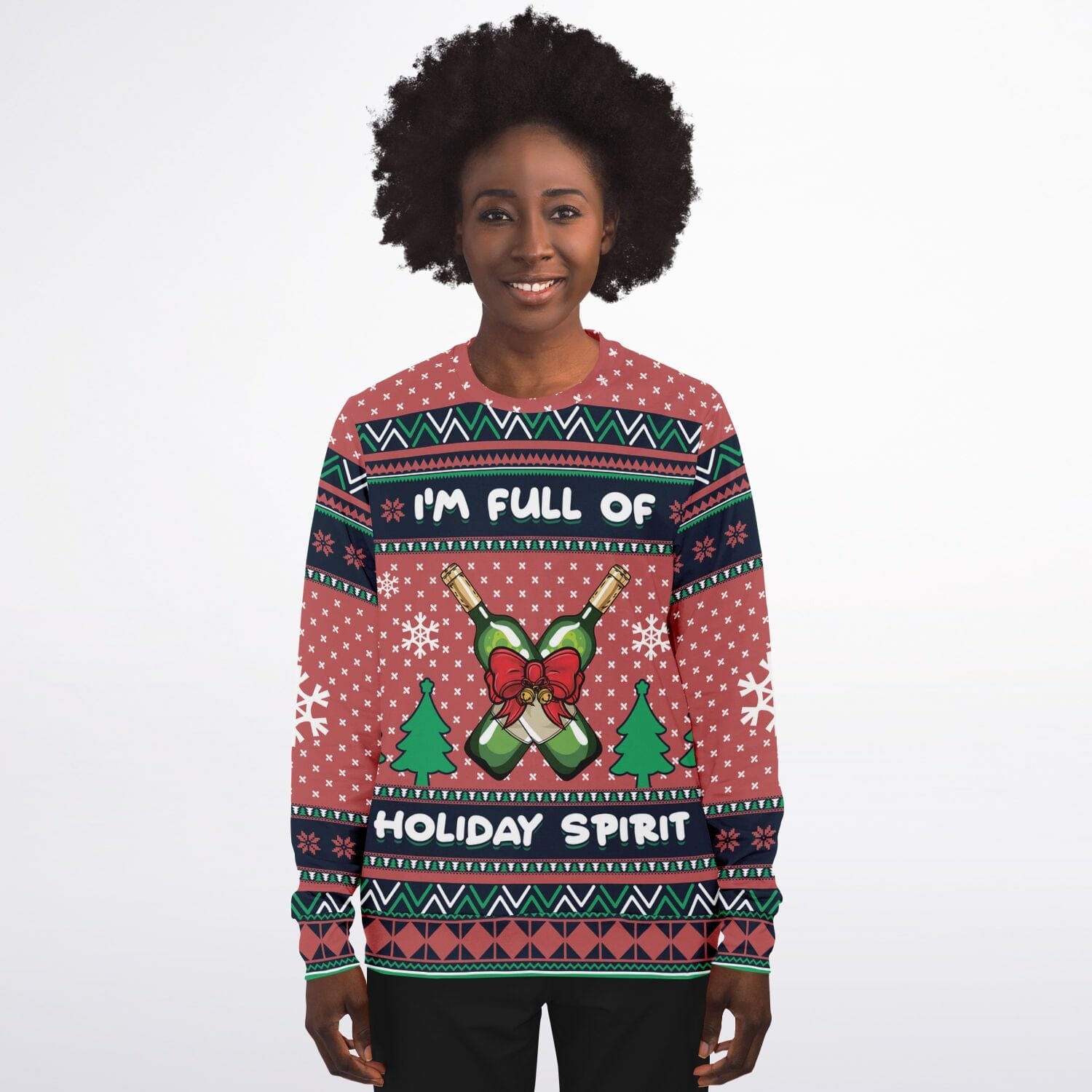 Holiday Spirit Ugly Christmas Sweatshirt Beer Lover Funny Sweater    - HolidayShoppingFinds