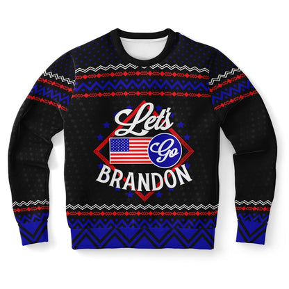 Let's Go Brandon Ugly Christmas Sweatshirt Funny Sweater Unisex XS   - HolidayShoppingFinds