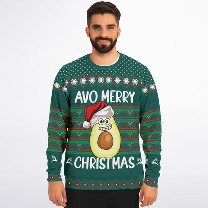 Avo Merry Adult Christmas Ugly Sweatshirt Funny Xmas Unisex Athletic    - HolidayShoppingFinds