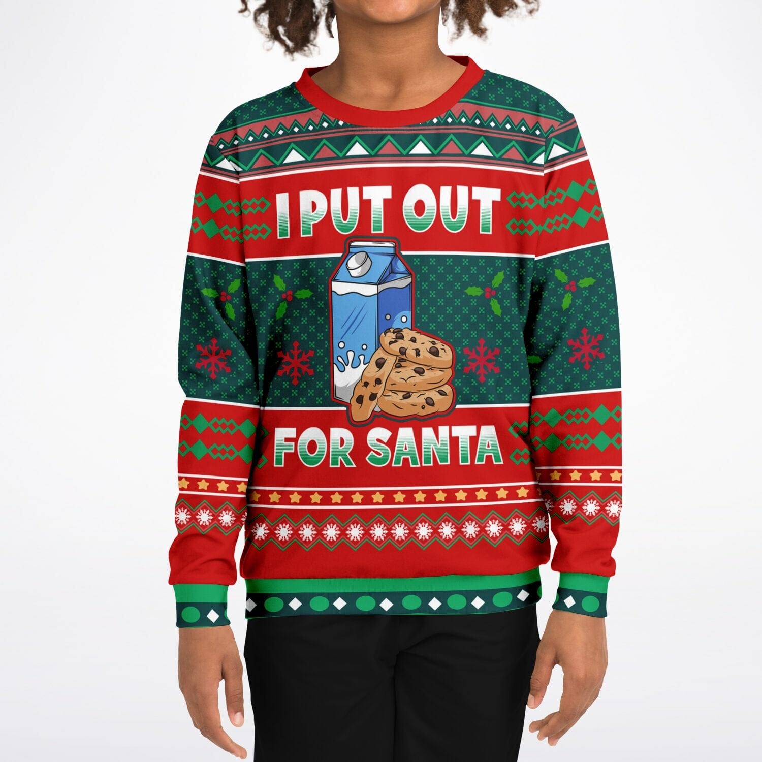 I put out for Santa Ugly Christmas Sweatshirt Funny Xmas Kids Unisex    - HolidayShoppingFinds