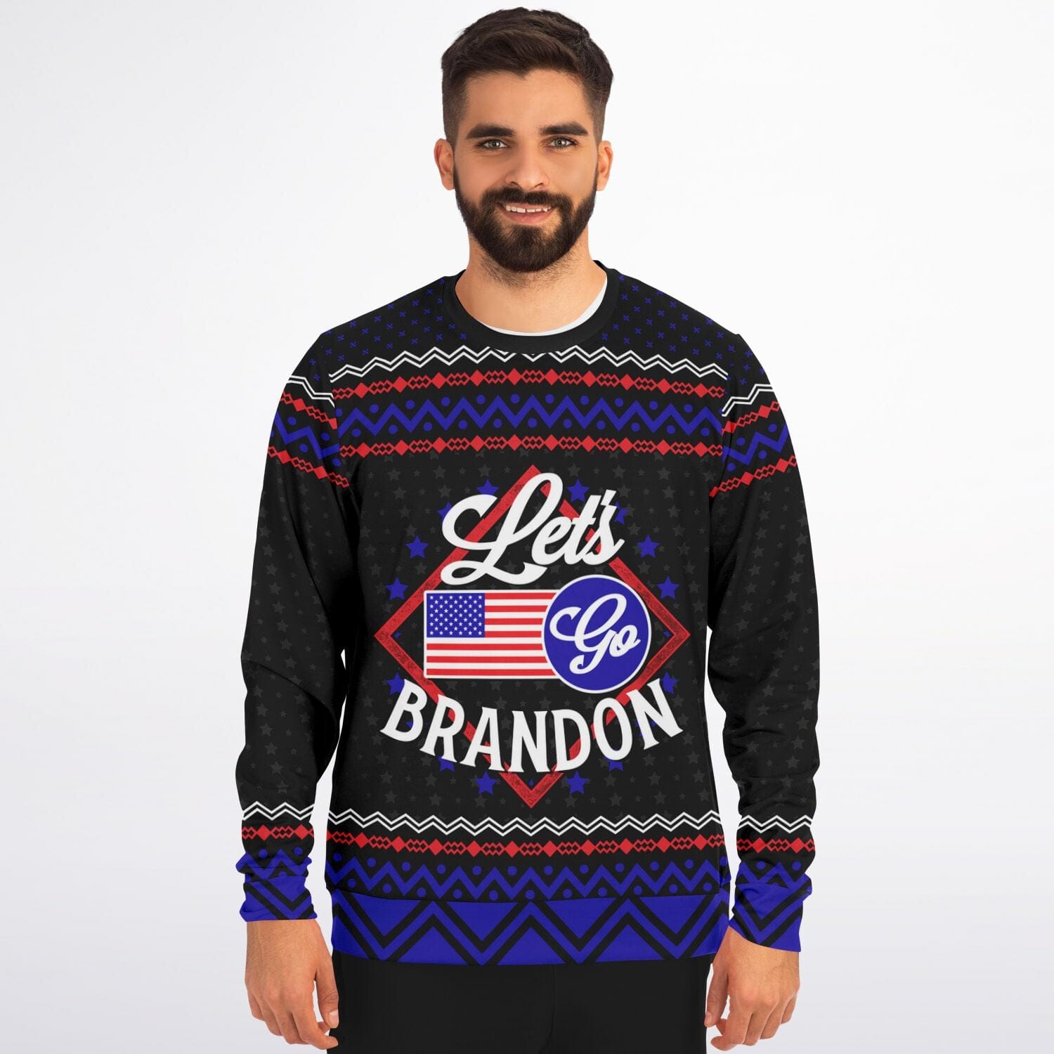 Let's Go Brandon Ugly Christmas Sweatshirt Funny Sweater Unisex    - HolidayShoppingFinds