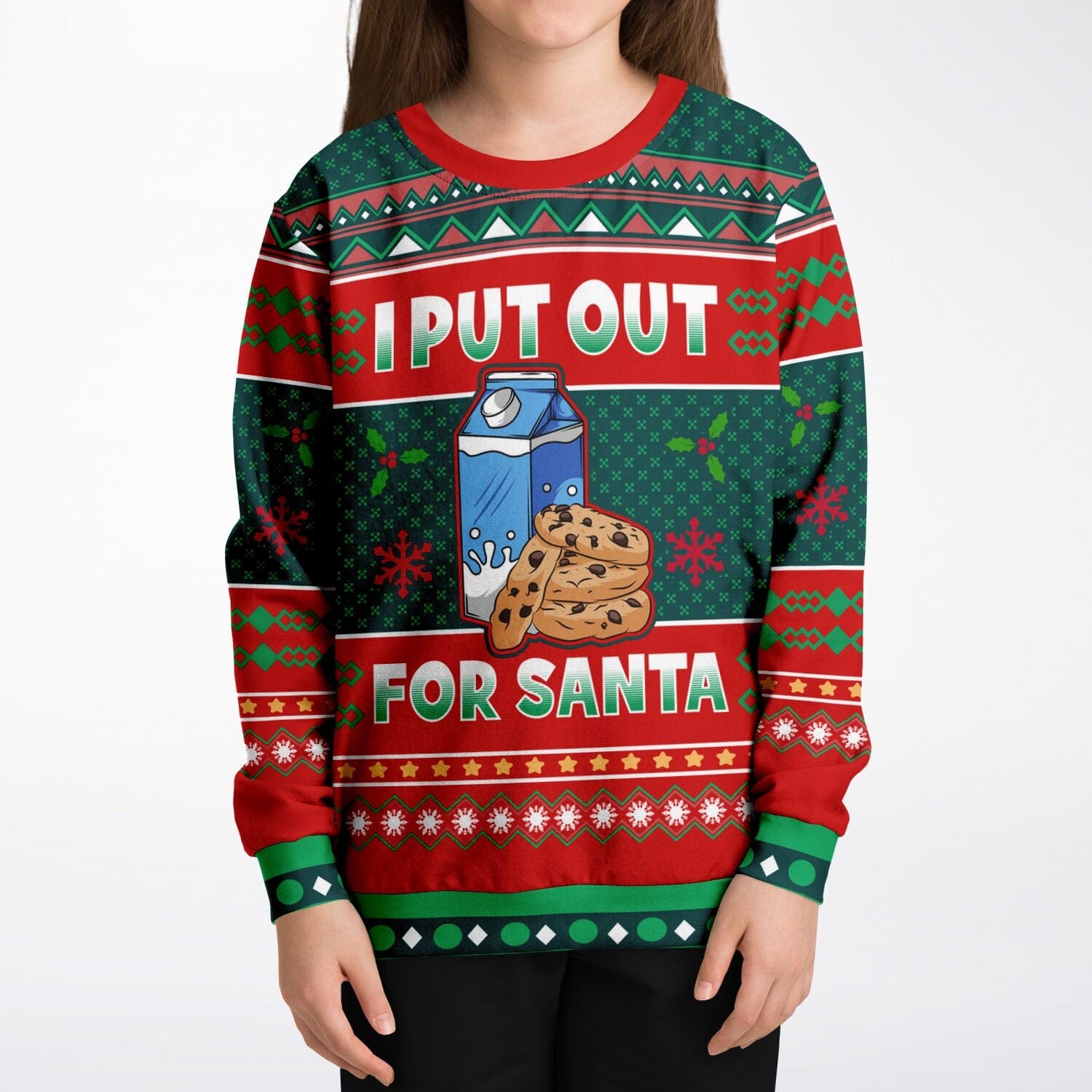 I put out for Santa Ugly Christmas Sweatshirt Funny Xmas Kids Unisex    - HolidayShoppingFinds
