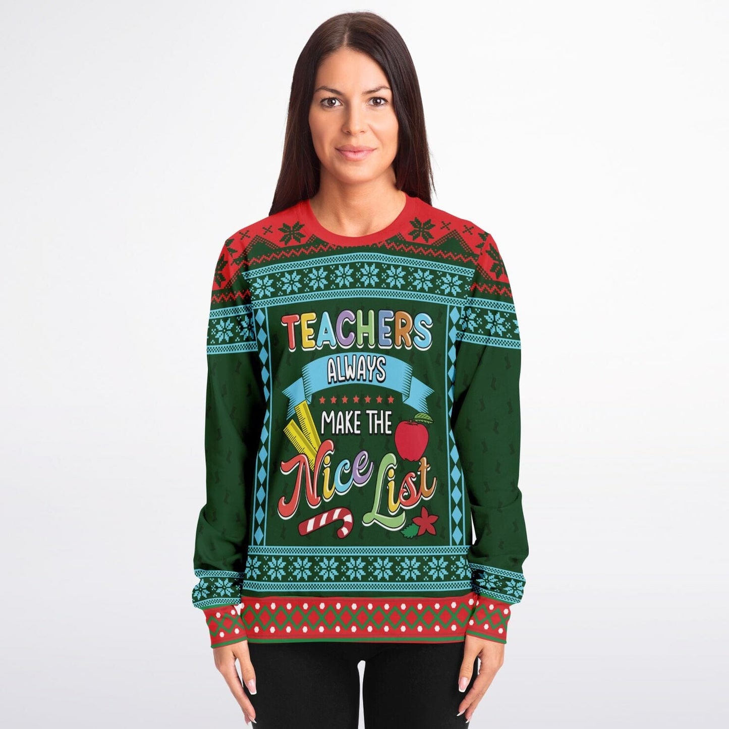 The Nice List Ugly Christmas Sweatshirt for Teachers & Educators    - HolidayShoppingFinds