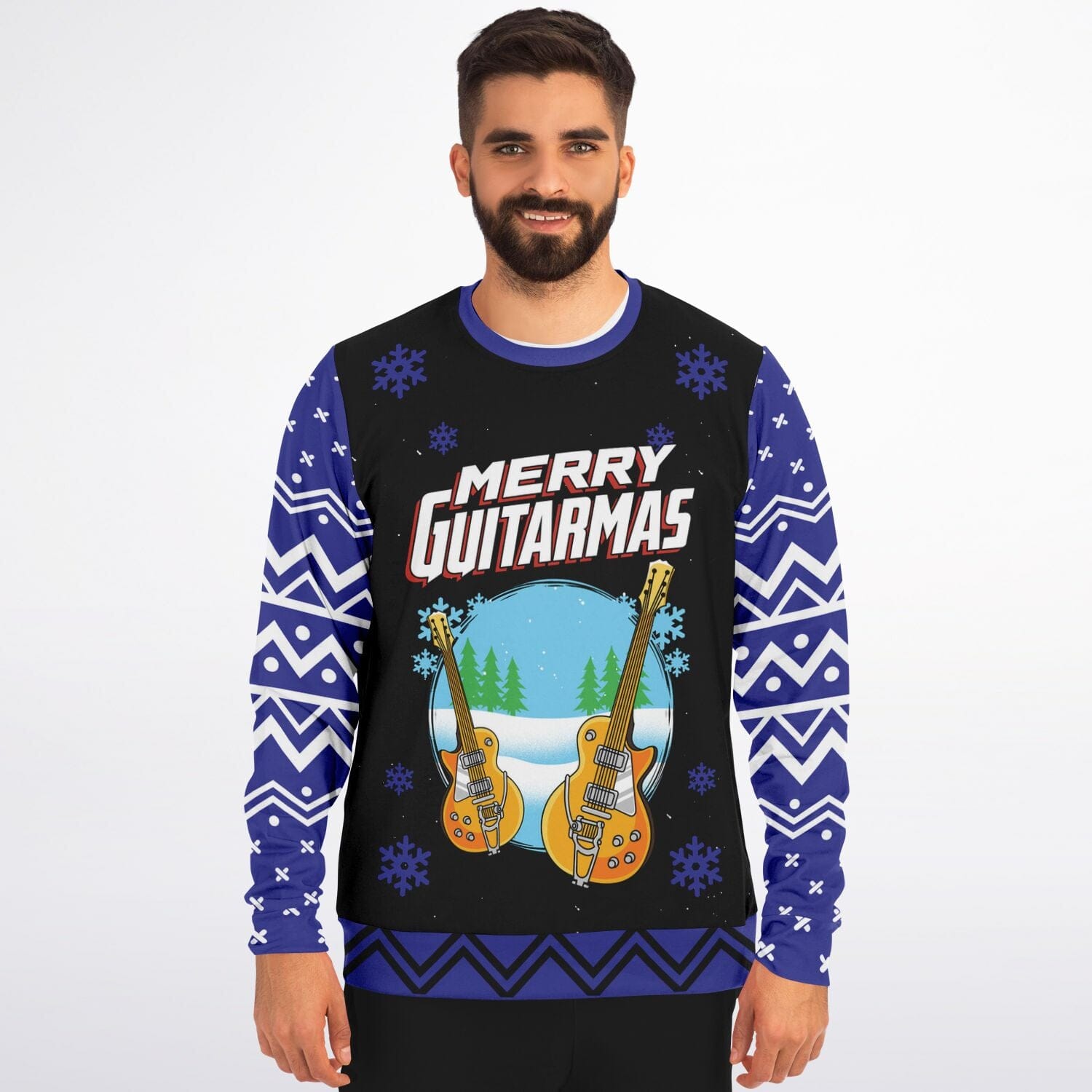 Merry Guitarmas Ugly Christmas Sweater Men's & Women's Sweatshirt    - HolidayShoppingFinds