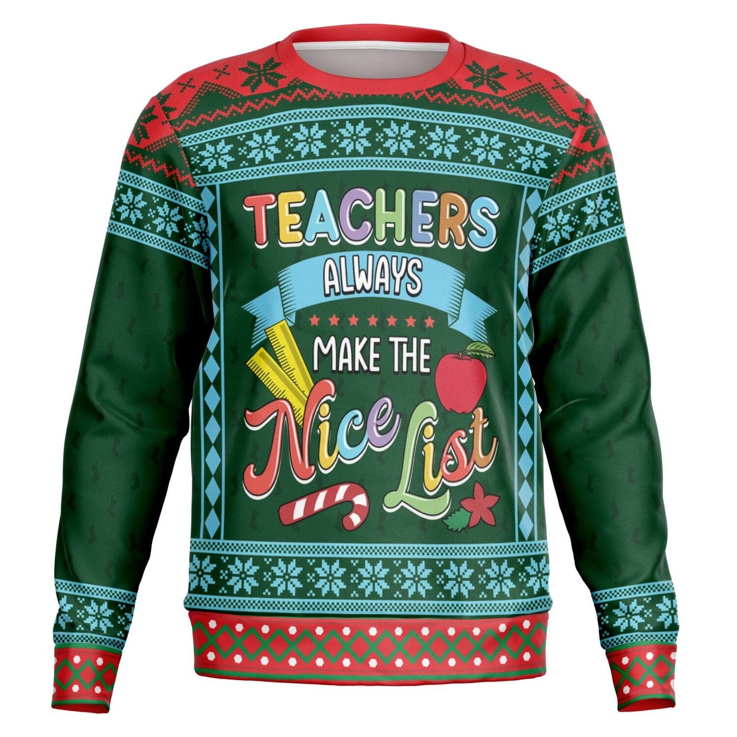 The Nice List Ugly Christmas Sweatshirt for Teachers & Educators    - HolidayShoppingFinds